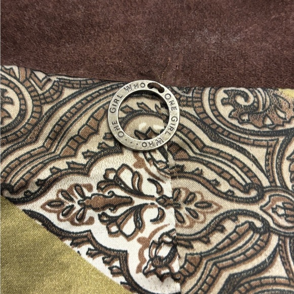 One Girl Who Corduroy Jacket Brown Floral Lined Boho Western Anthropologie - Picture 5 of 6